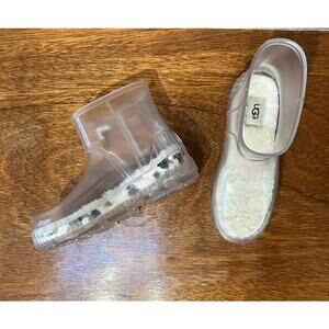 New UGG Drizlita Clear Genuine Shearling Lined Rain Boot Women's size 7 NWOT
